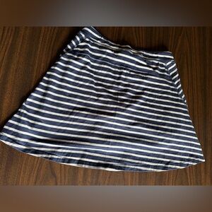 Toad&Co Navy and White Striped A-Line Skirt